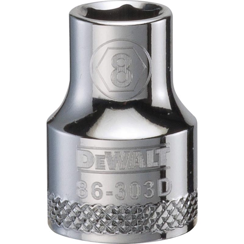 DeWalt 8 mm X 3/8 in. drive Metric 6 Point Socket