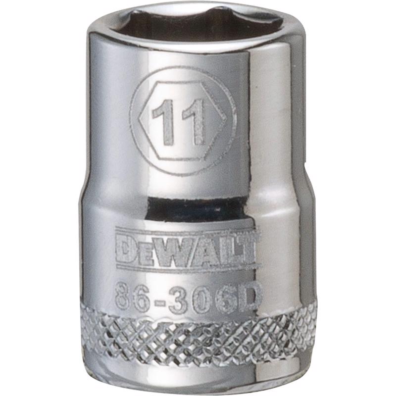 DeWalt 11 mm X 3/8 in. drive Metric 6 Point Socket