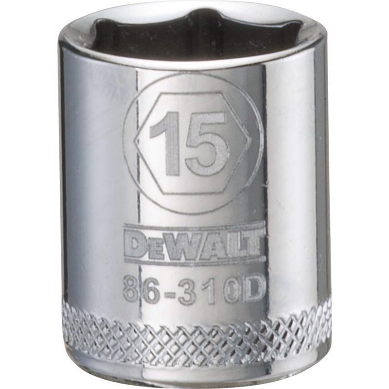 DeWalt 15 mm X 3/8 in. drive Metric 6 Point Socket