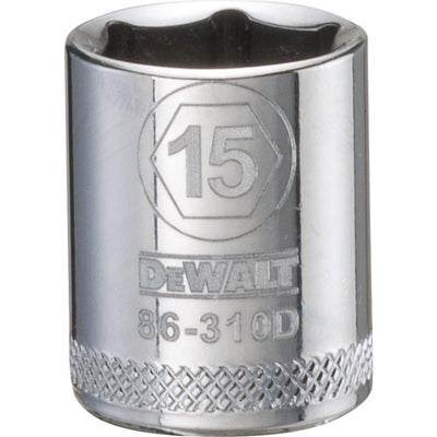 DeWalt 15 mm X 3/8 in. drive Metric 6 Point Socket