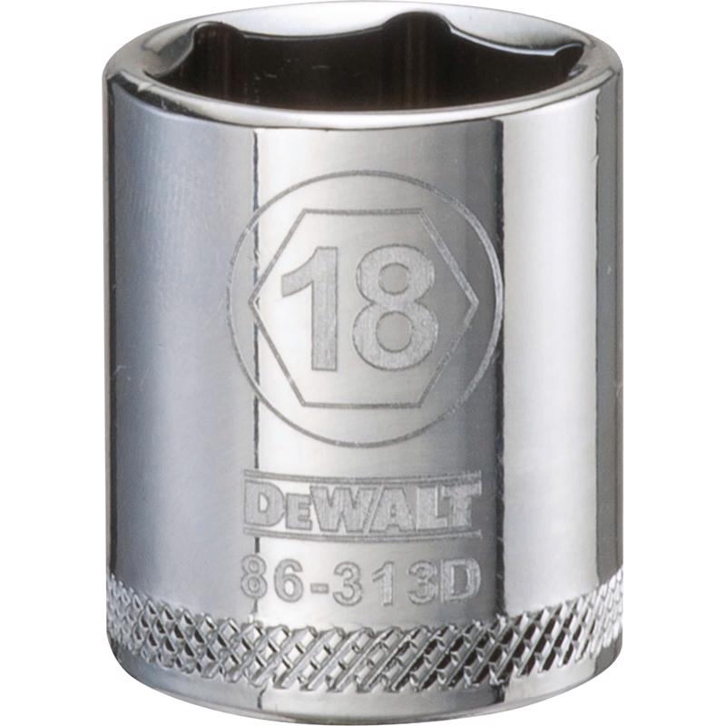 DeWalt 18 mm X 3/8 in. drive Metric 6 Point Socket