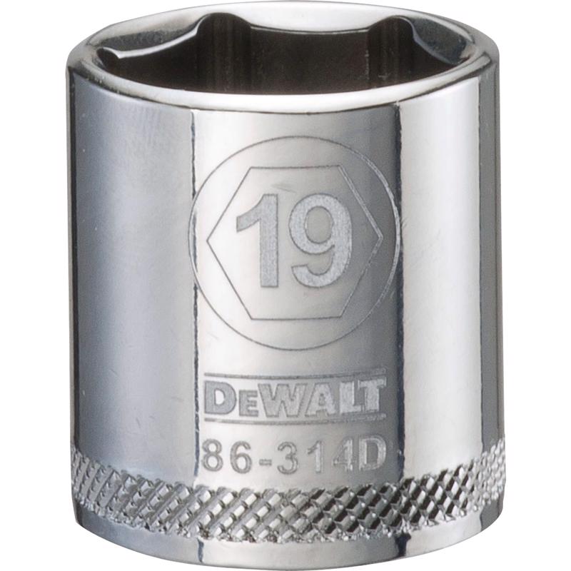DeWalt 19 mm X 3/8 in. drive Metric 6 Point Socket