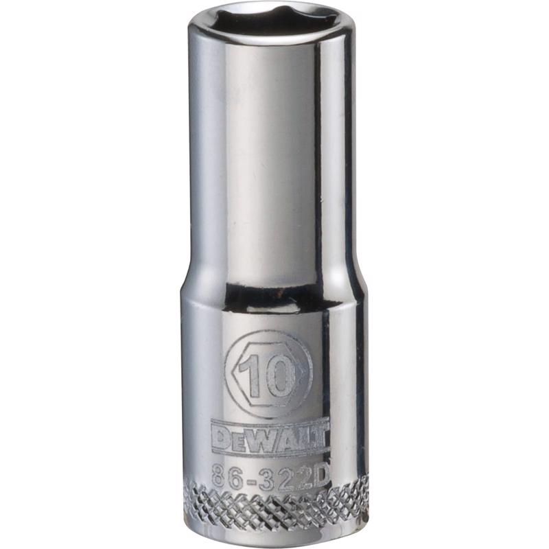 DeWalt 10 mm X 3/8 in. drive Metric 6 Point Deep Socket