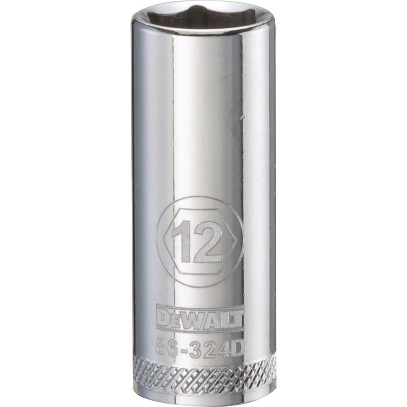 DeWalt 12 mm X 3/8 in. drive Metric 6 Point Deep Socket