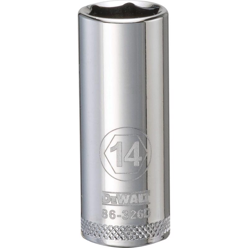 DeWalt 14 mm X 3/8 in. drive Metric 6 Point Deep Socket