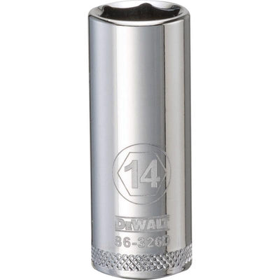 DeWalt 14 mm X 3/8 in. drive Metric 6 Point Deep Socket