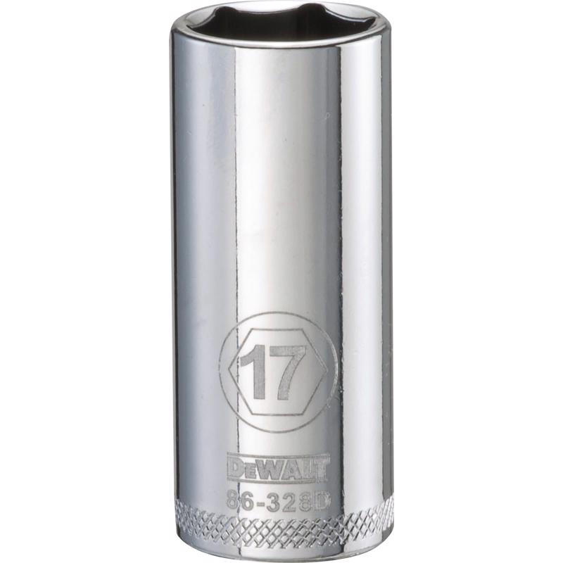 DeWalt 17 mm X 3/8 in. drive Metric 6 Point Deep Socket