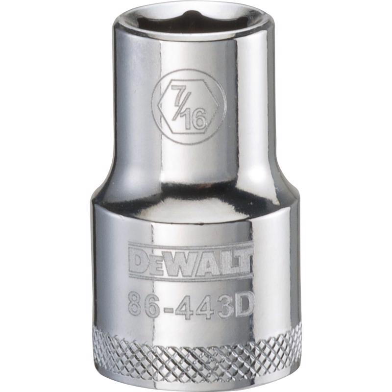 DeWalt 7/16 in. X 1/2 in. drive SAE 6 Point Socket