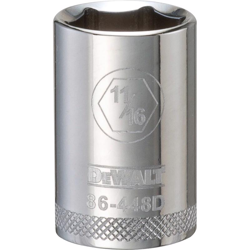 DeWalt 11/16 in. X 1/2 in. drive SAE 6 Point Socket