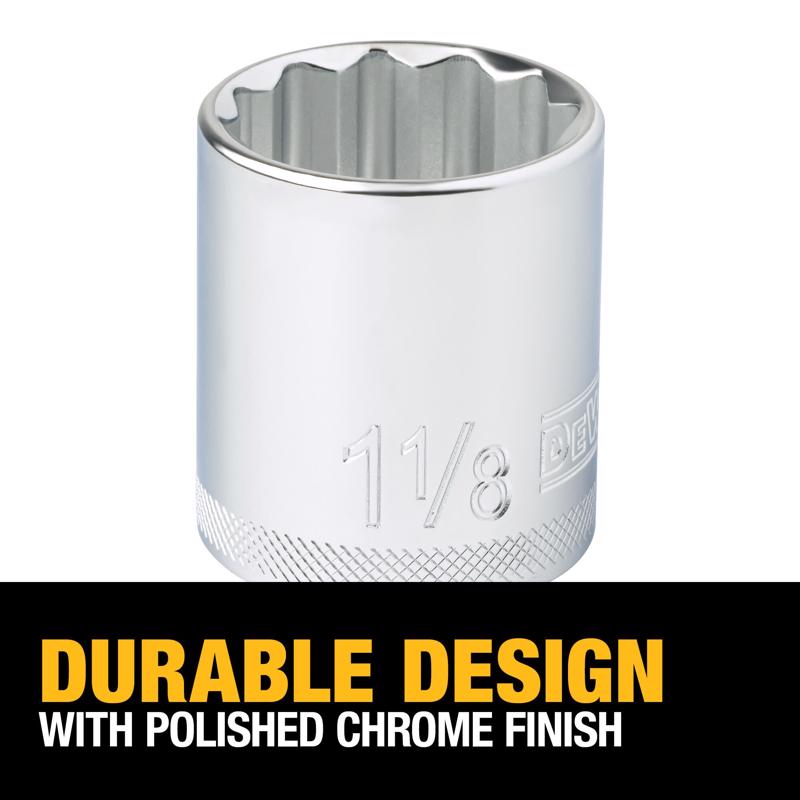 DeWalt 1-1/8 in. X 1/2 in. drive SAE 12 Point Socket