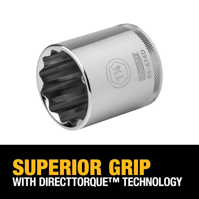 DeWalt 1-1/4 in. X 1/2 in. drive SAE 12 Point Socket