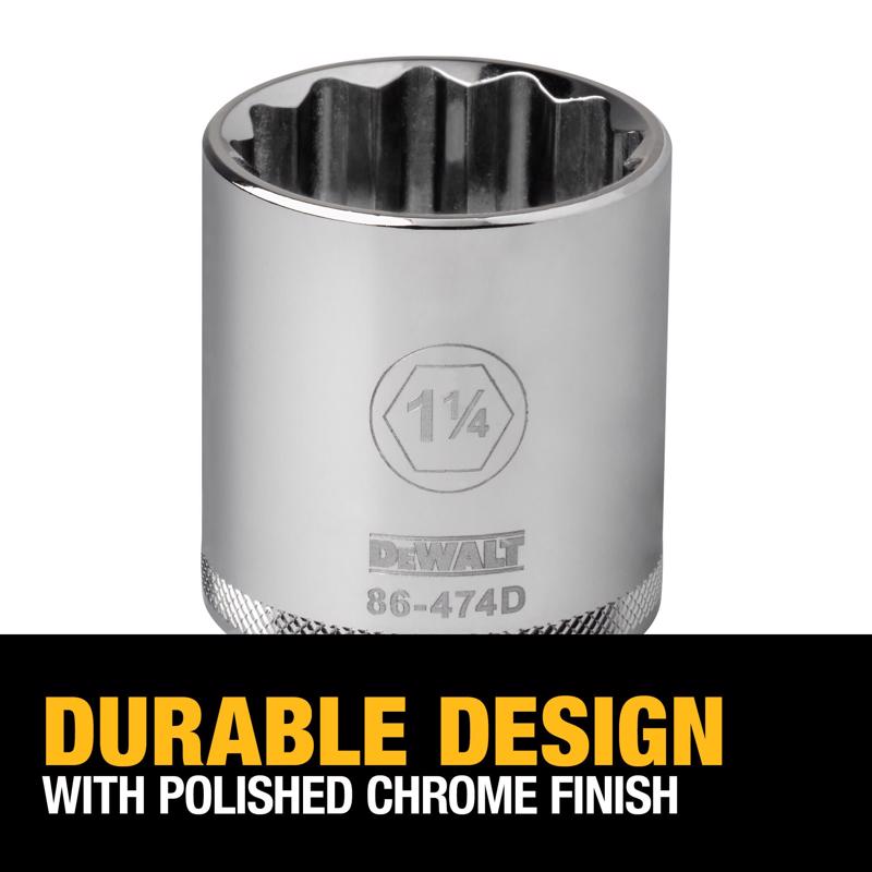 DeWalt 1-1/4 in. X 1/2 in. drive SAE 12 Point Socket