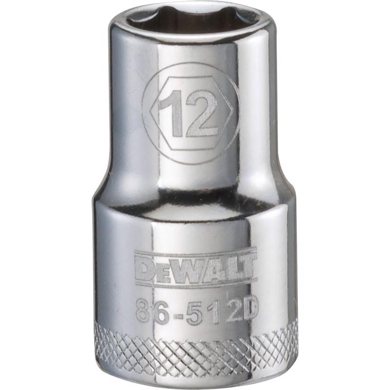 DeWalt 12 mm X 1/2 in. drive Metric 6 Point Socket
