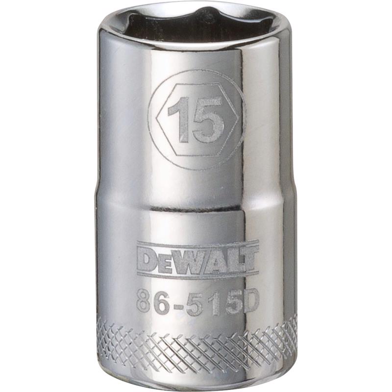 DeWalt 15 mm X 1/2 in. drive Metric 6 Point Socket