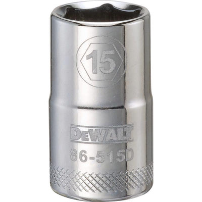 DeWalt 15 mm X 1/2 in. drive Metric 6 Point Socket