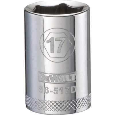 DeWalt 17 mm X 1/2 in. drive Metric 6 Point Socket