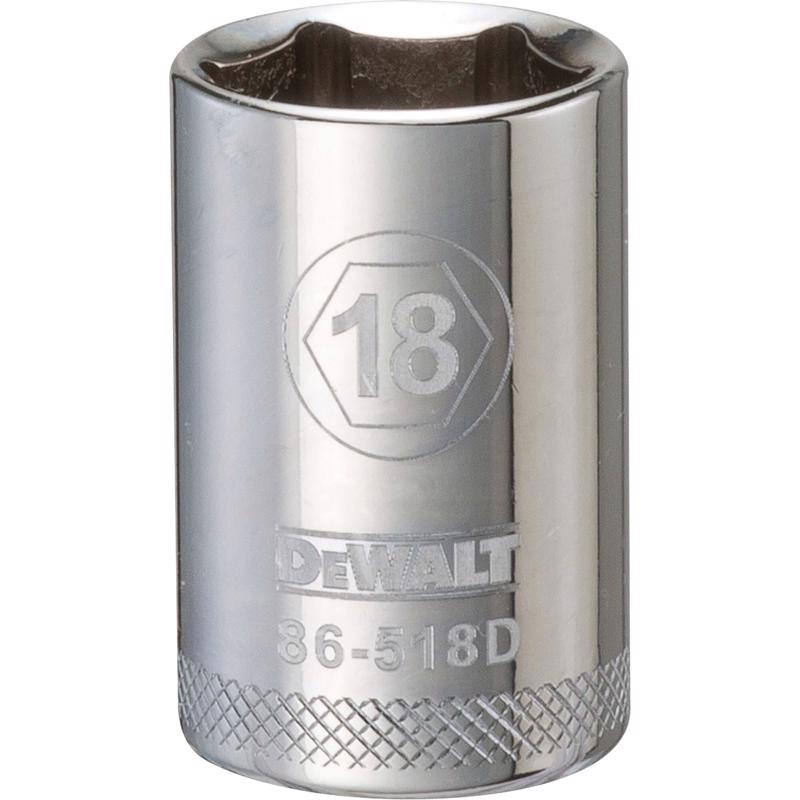 DeWalt 18 mm X 1/2 in. drive Metric 6 Point Socket