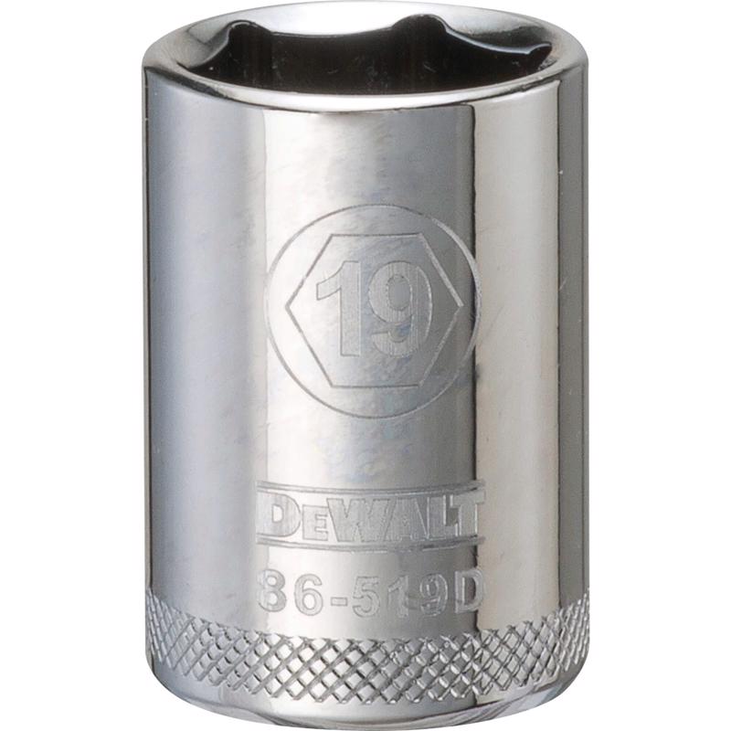 DeWalt 19 mm X 1/2 in. drive Metric 6 Point Socket