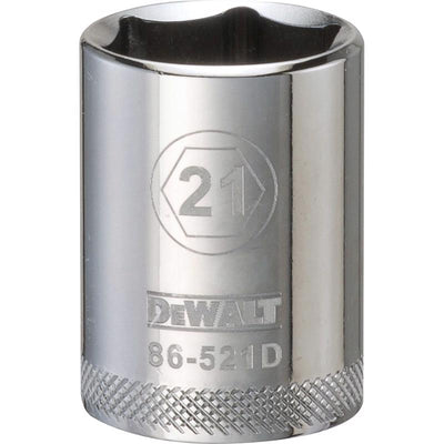 DeWalt 21 mm X 1/2 in. drive Metric 6 Point Socket