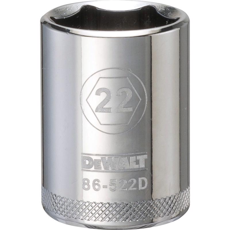 DeWalt 22 mm X 1/2 in. drive Metric 6 Point Socket