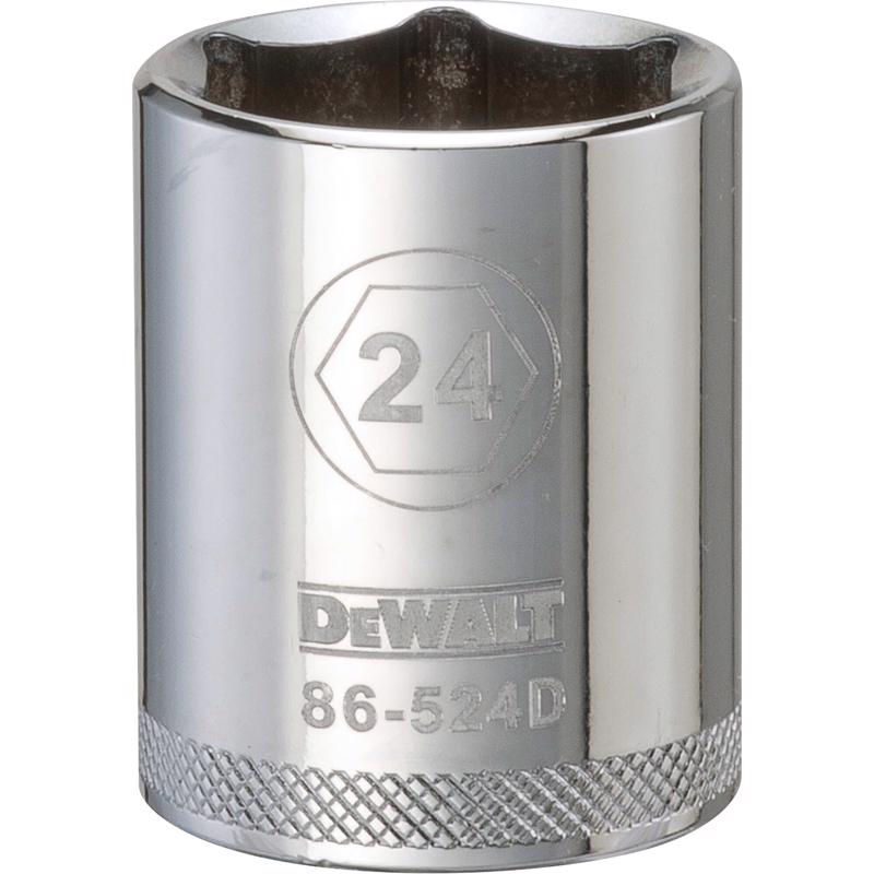 DeWalt 24 mm X 1/2 in. drive Metric 6 Point Socket