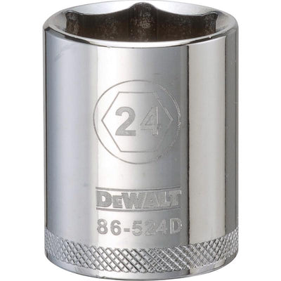 DeWalt 24 mm X 1/2 in. drive Metric 6 Point Socket