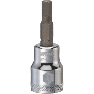 DeWalt 5 mm X 3/8 in. drive Metric Hex Bit Socket
