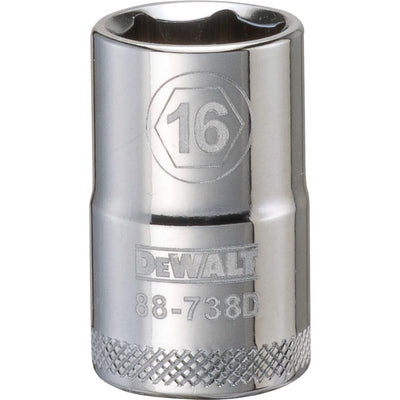 DeWalt 16 mm X 1/2 in. drive Metric 6 Point Socket