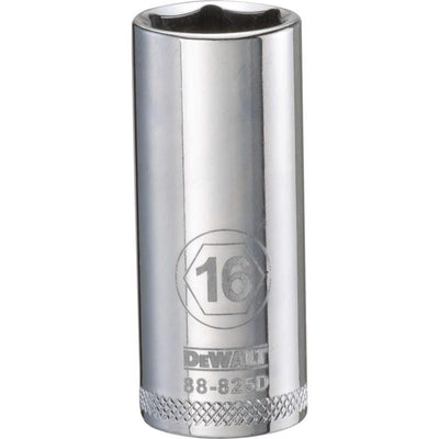 DeWalt 16 mm X 3/8 in. drive Metric 6 Point Deep Socket