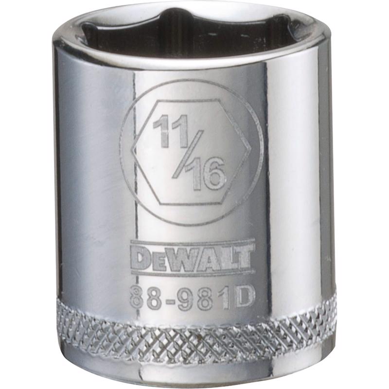 DeWalt 11/16 in. X 3/8 in. drive SAE 6 Point Socket