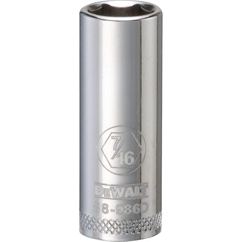 DeWalt 7/16 in. X 3/8 in. drive SAE 6 Point Deep Socket