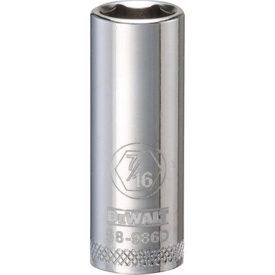 DeWalt 7/16 in. X 3/8 in. drive SAE 6 Point Deep Socket