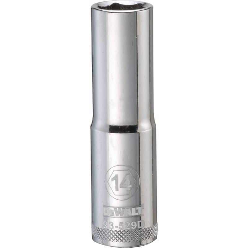 DeWalt 14 mm X 1/2 in. drive Metric 6 Point Deep Socket