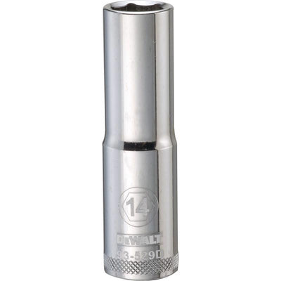 DeWalt 14 mm X 1/2 in. drive Metric 6 Point Deep Socket