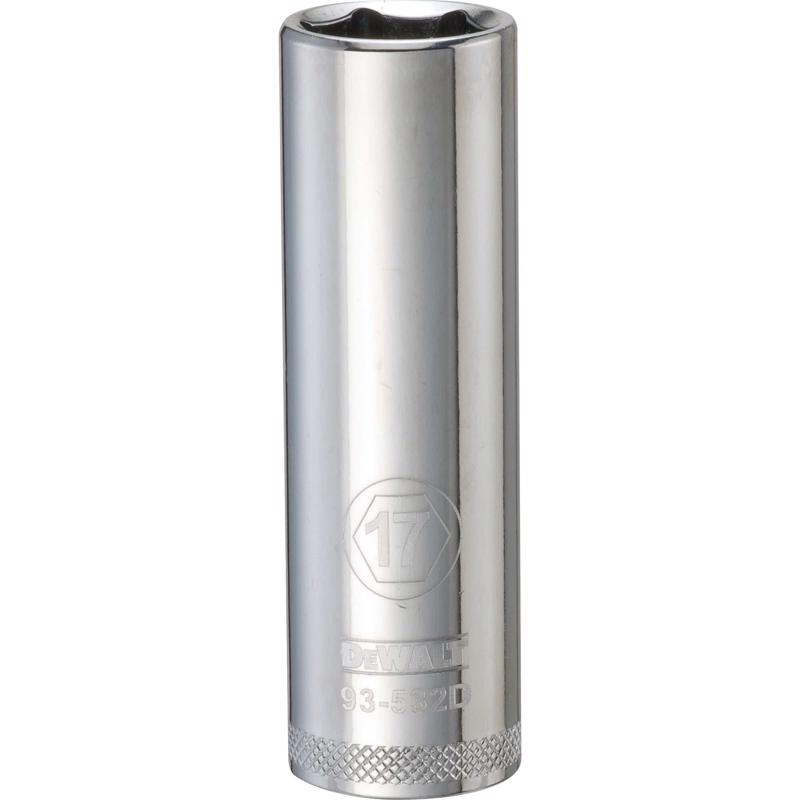 DeWalt 17 mm X 1/2 in. drive Metric 6 Point Deep Socket