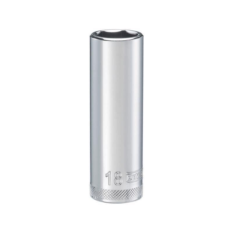 DeWalt 18 mm X 1/2 in. drive Metric 6 Point Deep Socket