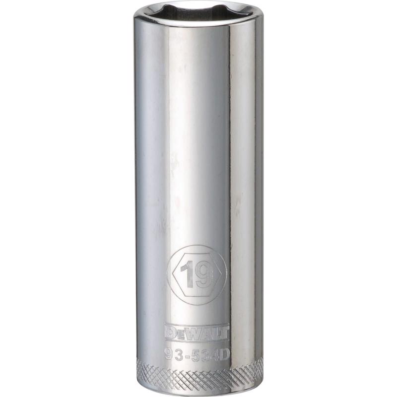 DeWalt 19 mm X 1/2 in. drive Metric 6 Point Deep Socket