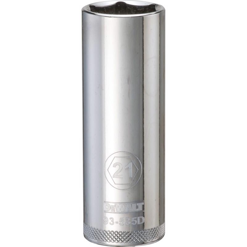 DeWalt 21 mm X 1/2 in. drive Metric 6 Point Deep Socket