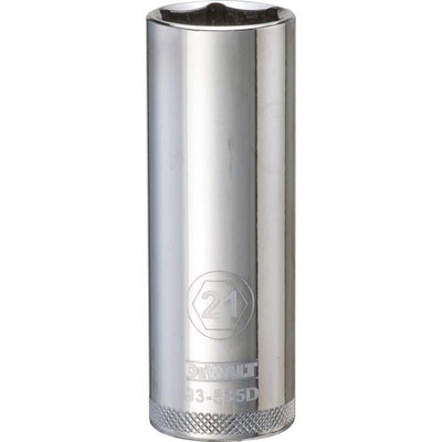 DeWalt 21 mm X 1/2 in. drive Metric 6 Point Deep Socket