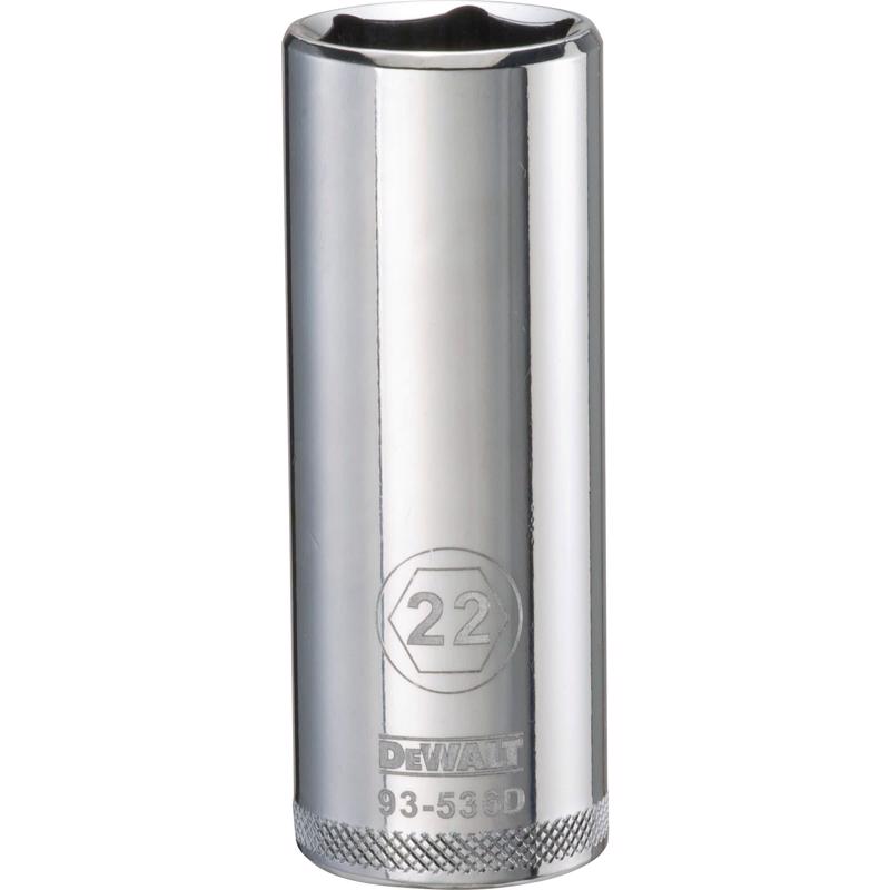 DeWalt 22 mm X 1/2 in. drive Metric 6 Point Deep Socket