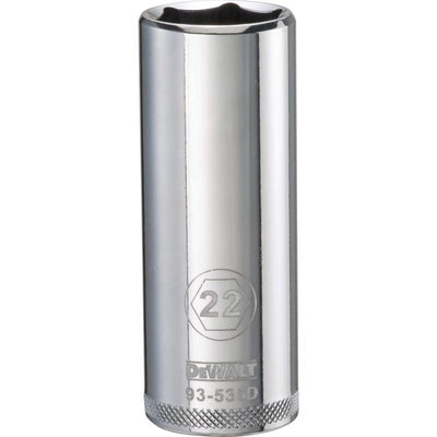 DeWalt 22 mm X 1/2 in. drive Metric 6 Point Deep Socket