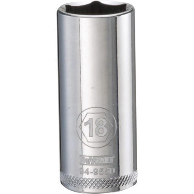 DeWalt 18 mm X 3/8 in. drive Metric 6 Point Deep Socket
