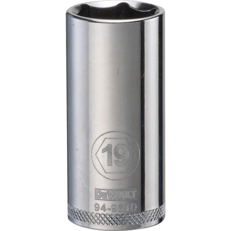 DeWalt 19 mm X 3/8 in. drive Metric 6 Point Deep Socket