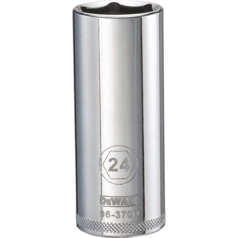 DeWalt 24 mm X 1/2 in. drive Metric 6 Point Deep Socket