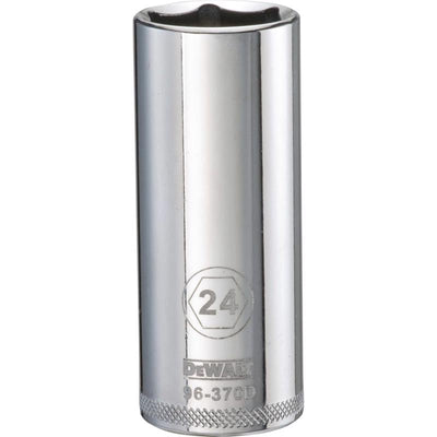 DeWalt 24 mm X 1/2 in. drive Metric 6 Point Deep Socket