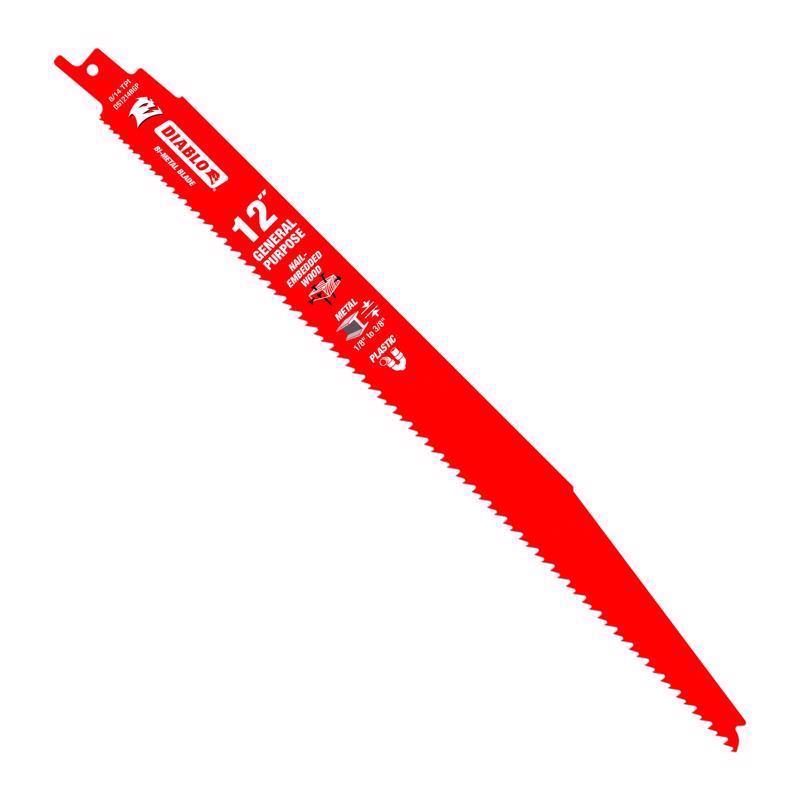 Diablo 12 in. Bi-Metal Reciprocating Saw Blade 8/14 TPI 25 pk