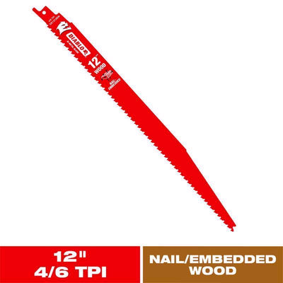 Diablo 12 in. Bi-Metal Reciprocating Saw Blade 4/6 TPI