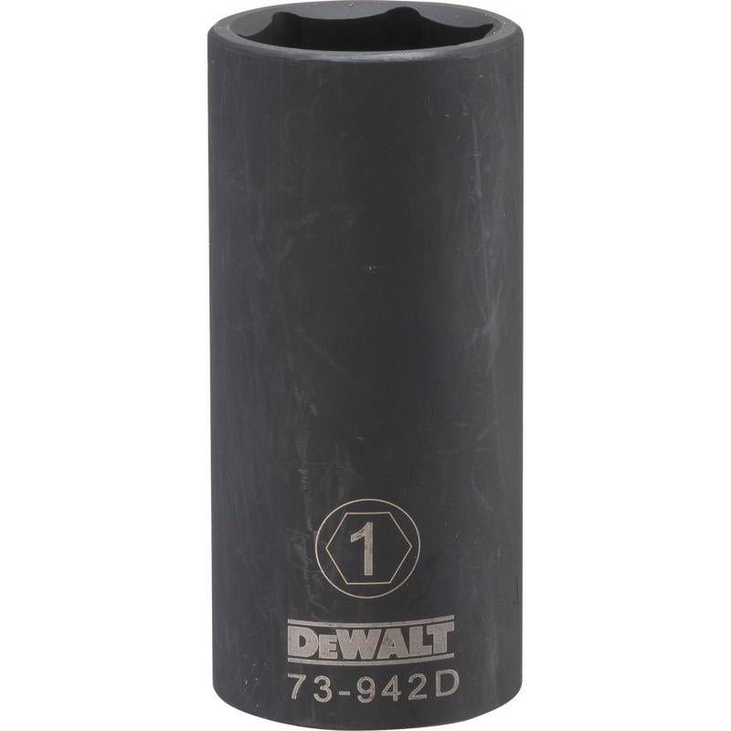 DeWalt 1 in. X 1/2 in. drive SAE 6 Point Deep Impact Socket