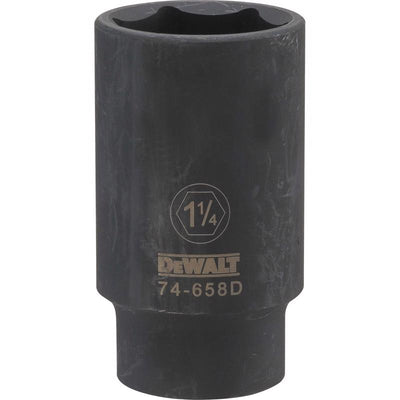 DeWalt 1-1/4 in. X 1/2 in. drive SAE 6 Point Deep Impact Socket