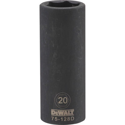 DeWalt 20 mm X 1/2 in. drive Metric 6 Point Deep Impact Socket
